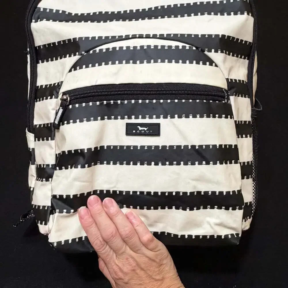 Scout Pack Leader Black & WhiteStriped Nylon Lightweight Backpack